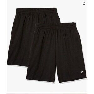 Amazon Essentials Mens Performance Tech Loose-Fit Shorts, 2pack, Large , black